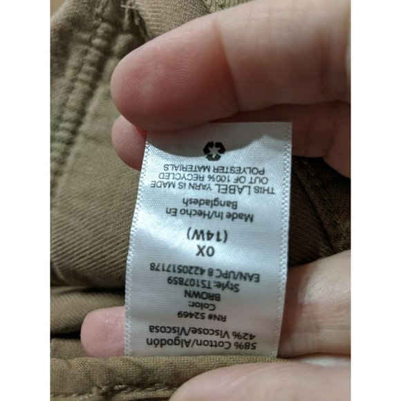 Terra & Sky Plus Size 0X Brown Light Weight Snap Utility Jacket 14W - Picture 5 of 6